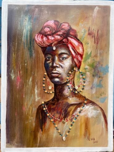 Peinture à huile sur toile ( femme africaine )